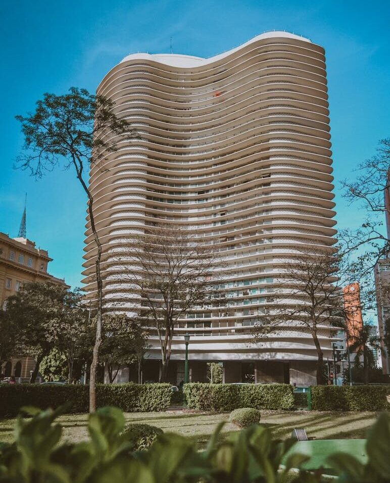 Exterior of the Edificio Niemeyer Apartment Building in Belo Horizonte